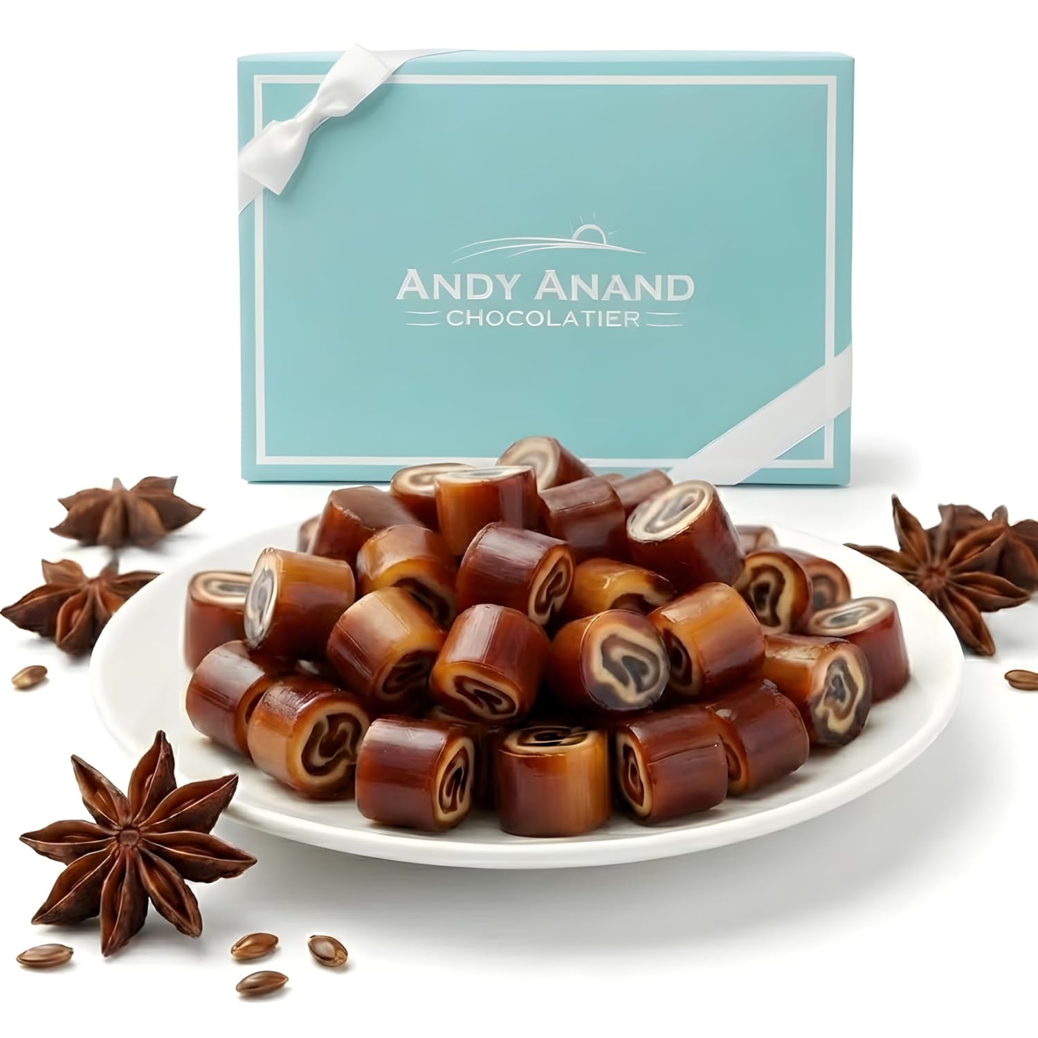 Andyanand Food & Beverages > Confectionery > Hard Candy > Sugar-Free Andy Anand Sugar-Free Aniseed Rock Hard Candy, 25 pc – European Copper-Kettle Boiled, Keto & Diabetic-Friendly Gourmet Snack Gift Box Sugar-Free Aniseed Rock Hard Candy | Ships Nationwide