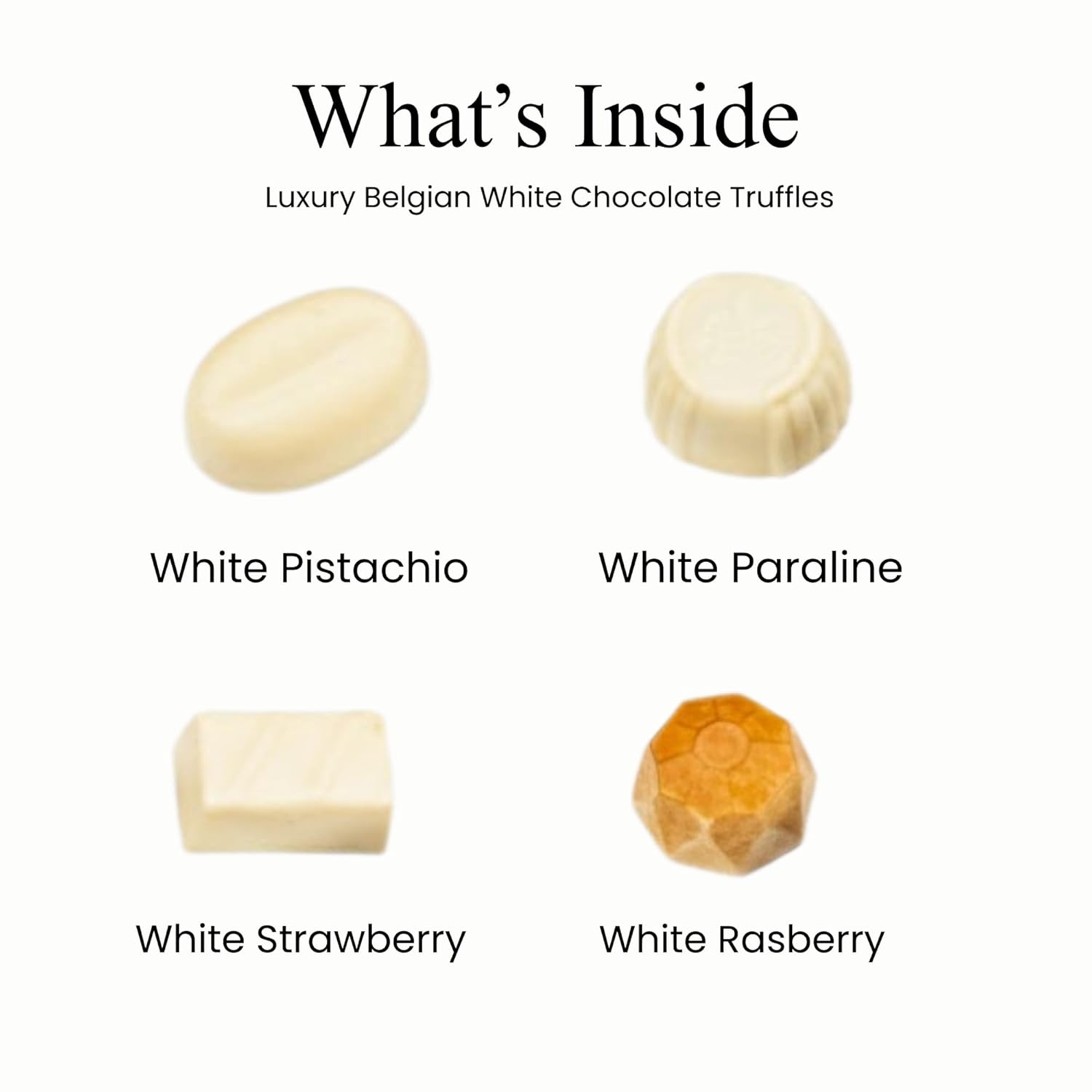Andyanand Food & Beverages > Desserts & Sweets > Chocolate > Sugar Free Andy Anand Sugar-Free Belgian White Chocolate Truffles & Pralines, 25 pc, 10.5 oz – Stevia Sweetened, Keto & Diabetic-Friendly Gift Box Sugar-Free White Chocolate Truffles 25 pc | Ships Nationwide