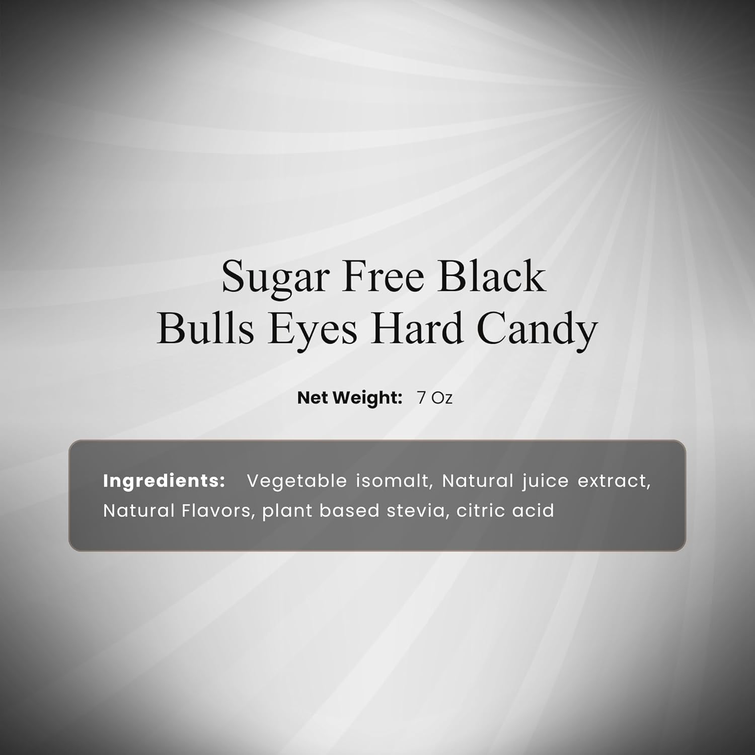 Sugar free black bulls eyes hard candy ingredients