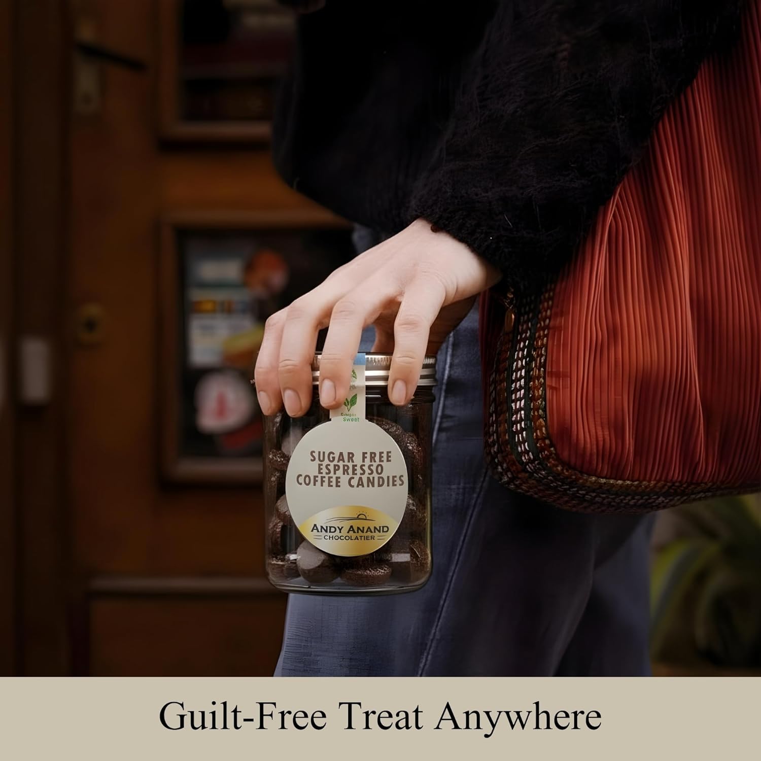 Andy Anand 120 bonbons au café sans sucre, faits avec du vrai café, sucrés avec de la stévia naturelle, bonbons durs sans sucre - Un délicieux bonbon au café sans sucre 7 oz - Paquet de 2 (livraison gratuite)