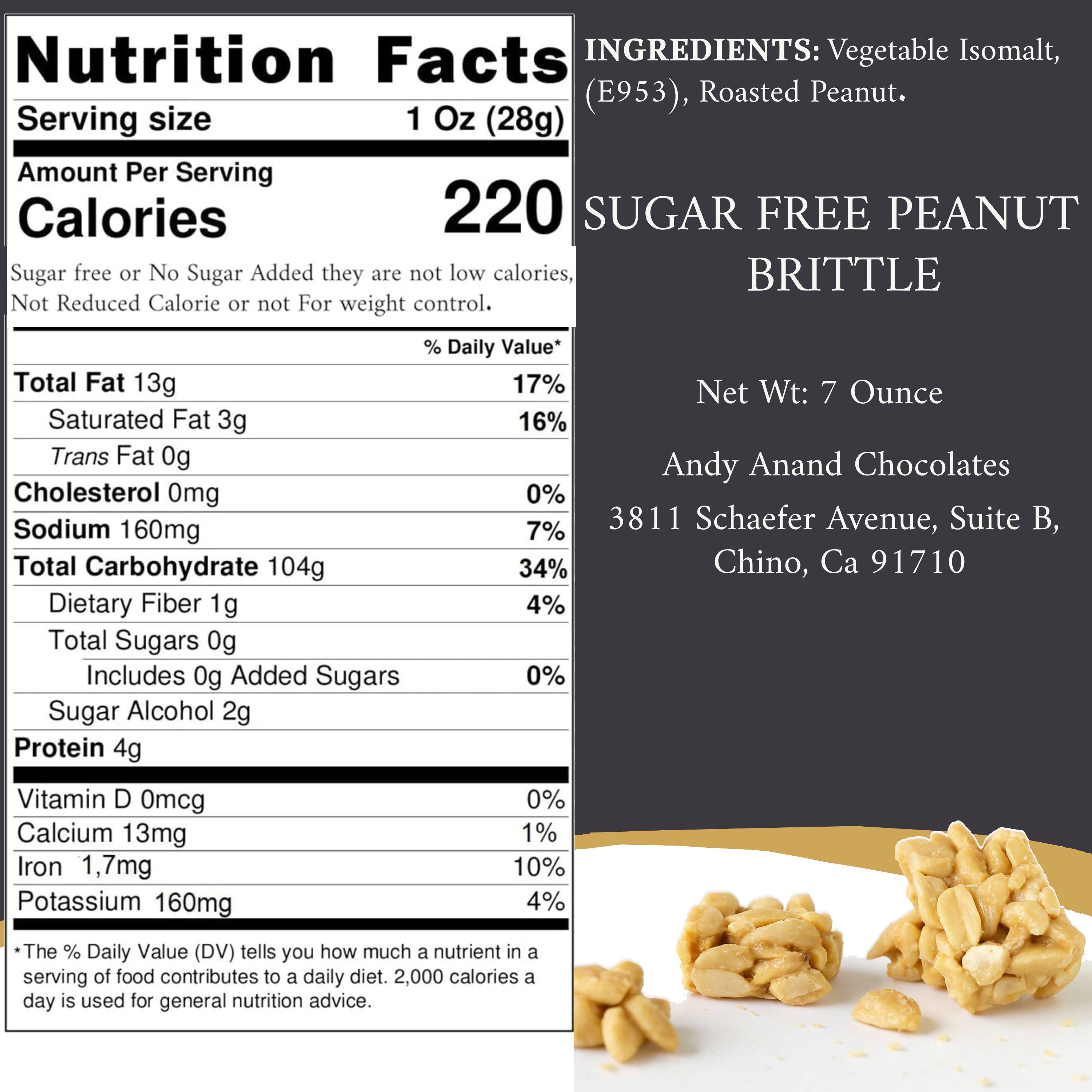 Andy Anand Galletas de Cacahuete sin Azúcar - 7 Oz (Pack de 2)