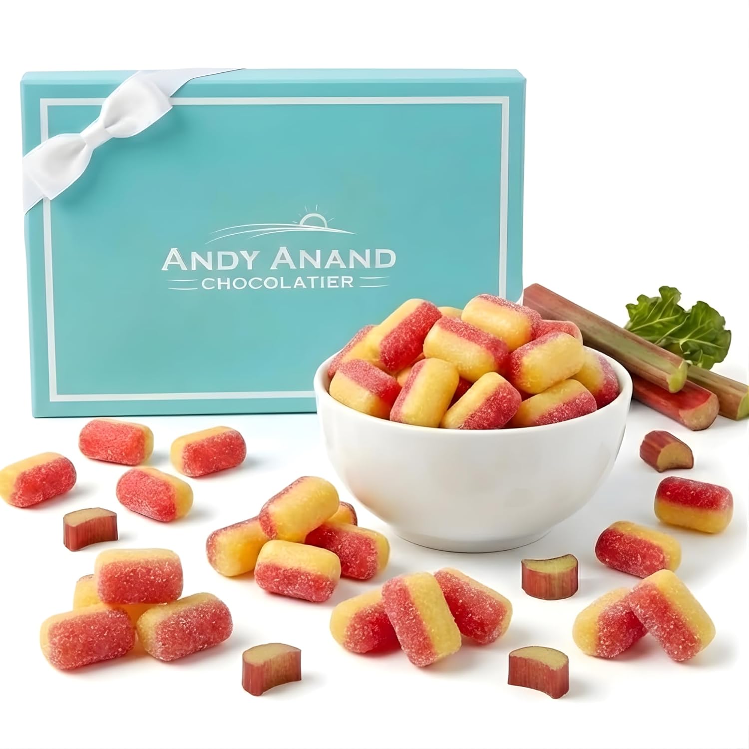 Andyanand Food & Beverages > Confectionery > Hard Candy > Sugar-Free Andy Anand Sugar-Free Rhubarb & Custard Hard Candy, 25 pc – Classic British Sweet, Keto & Diabetic-Friendly Gourmet Snack Gift Box Sugar-Free Rhubarb & Custard Hard Candy | Ships Nationwide