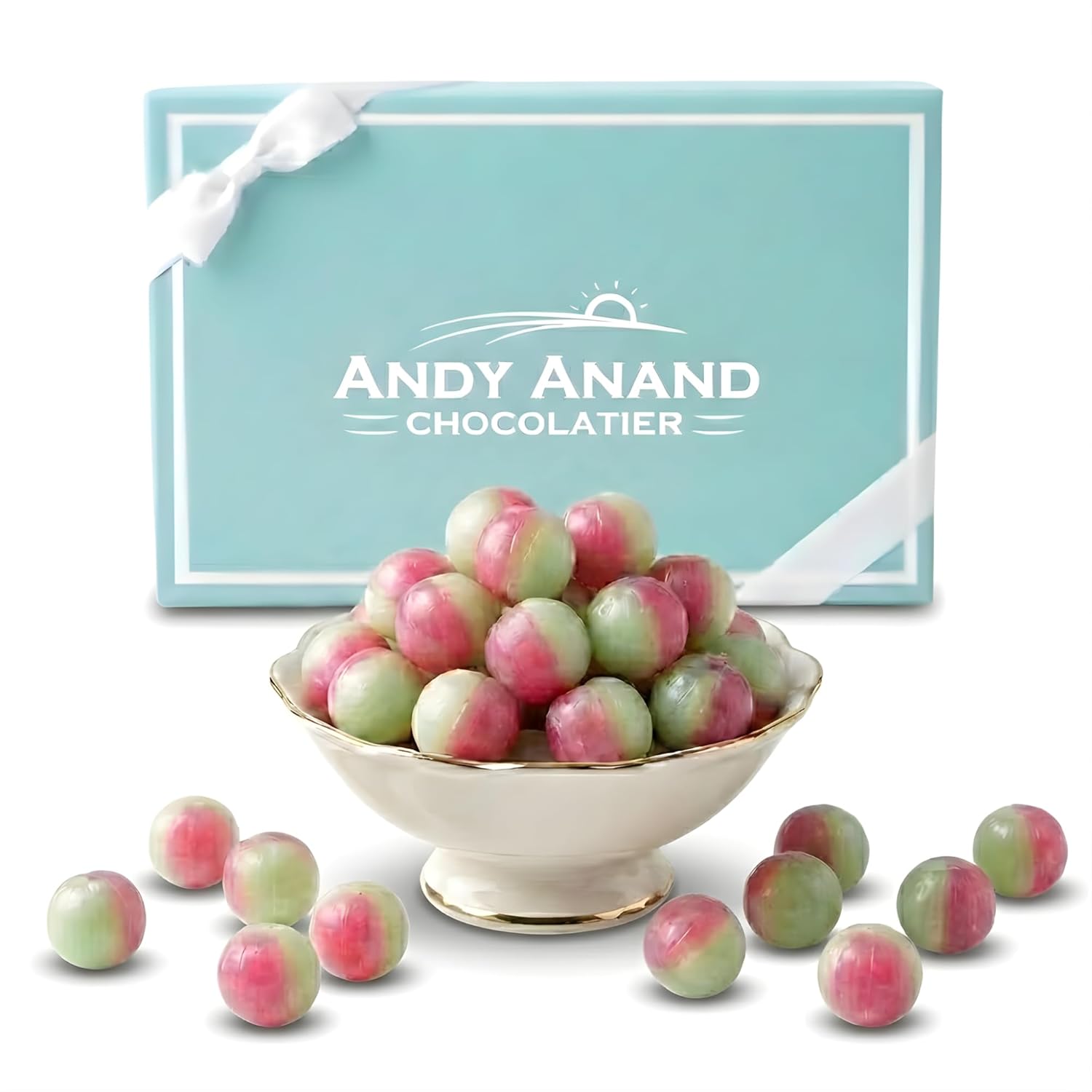 Andyanand Food & Beverages > Confectionery > Hard Candy > Sugar-Free Andy Anand Sugar-Free Rosy Apple Hard Candy, 25 pc – European Copper-Kettle Boiled, Aspartame-Free, Keto & Diabetic-Friendly Gift Box Sugar-Free Rosy Apple Hard Candy | Ships Nationwide