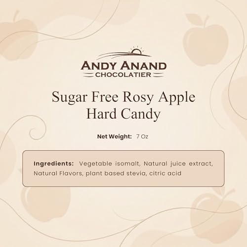 Andyanand Food & Beverages > Confectionery > Hard Candy > Sugar-Free Andy Anand Sugar-Free Rosy Apple Hard Candy, 25 pc – European Copper-Kettle Boiled, Aspartame-Free, Keto & Diabetic-Friendly Gift Box Sugar-Free Rosy Apple Hard Candy | Ships Nationwide
