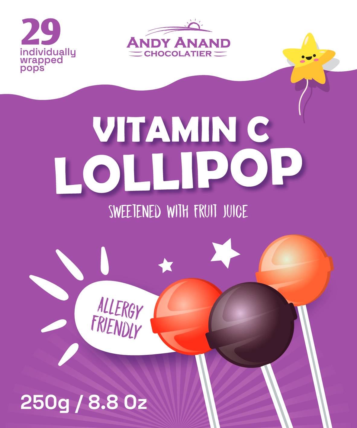 Vitamin C Low Calorie Lollipops kids are healthy treats enriched with Vitamin C