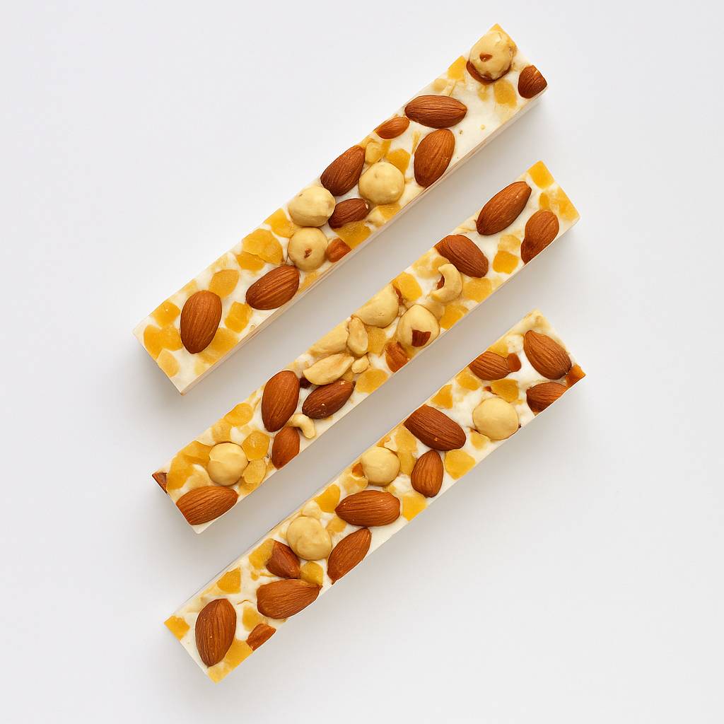 Orange Peel Nougat Gluten-Free Vegan Nougat Candy by Andy Anand – Spanish Soft Orange Peel Brittle with Almonds