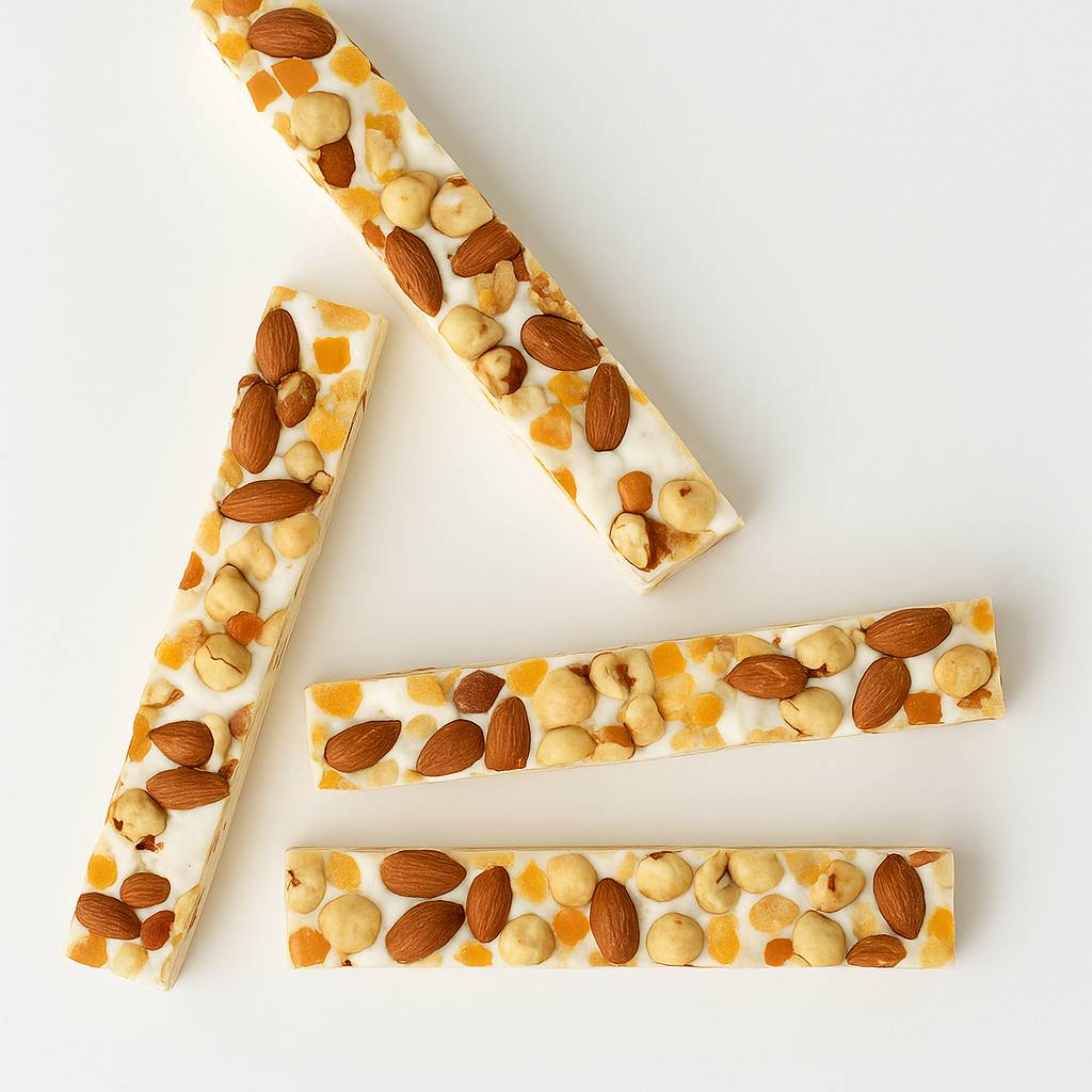 Andy Anand Deliciously Divine Orange Peel Soft Turron Nougats with Wildflower Honey - Turron Nougat Candy - A Traditional Spanish Treat - Indulgence in Every Bite 7 Oz - 2 Pack