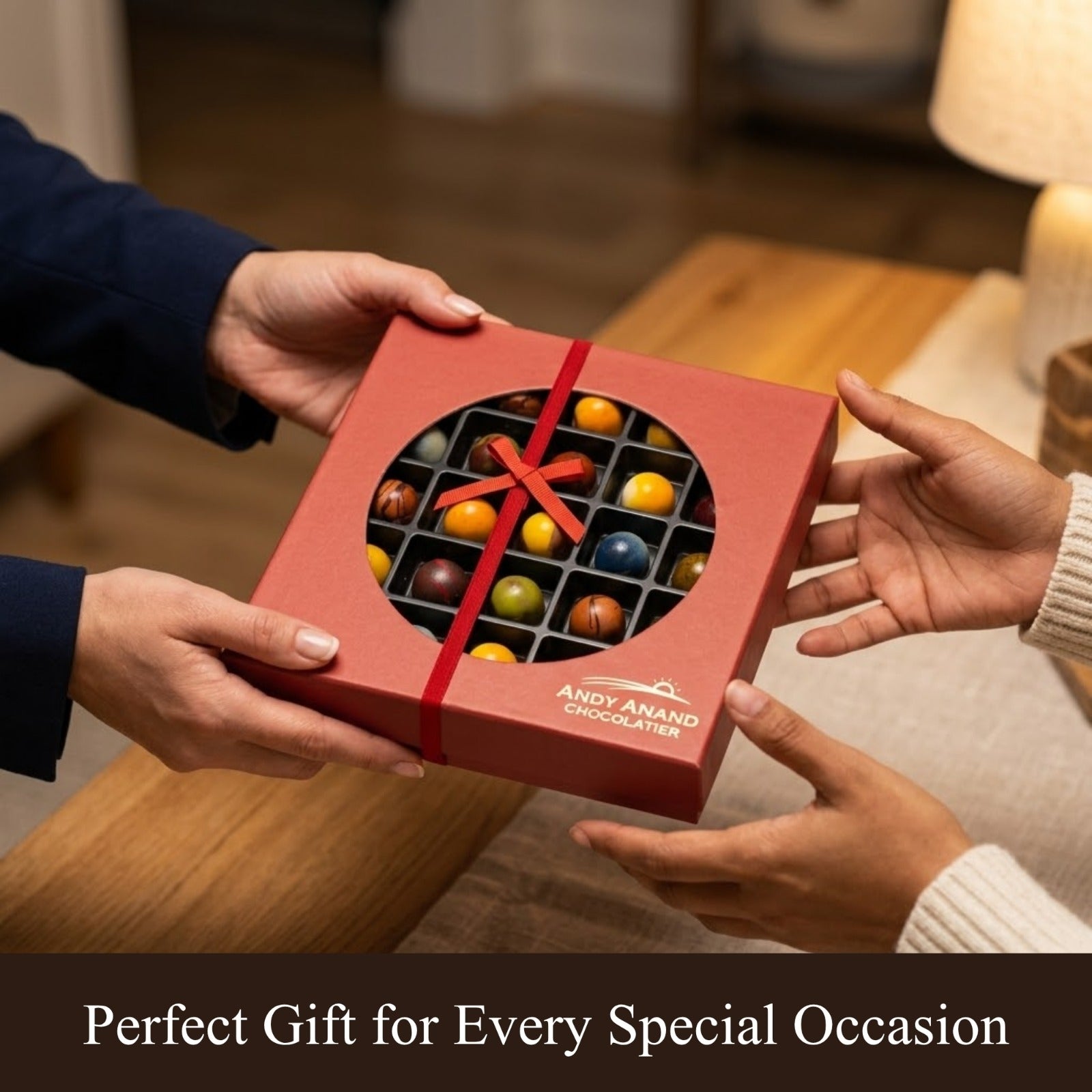 Andyanand Food & Beverages > Desserts & Sweets > Chocolate Andy Anand Monet Chocolate Bonbons Gift Box, 25 pc, 6.52 oz – Gluten-Free Belgian Truffles & Pralines, Birthday & Holiday Gift Collection Belgian Chocolate Bonbons 25 pc | Gluten-Free, Nationwide