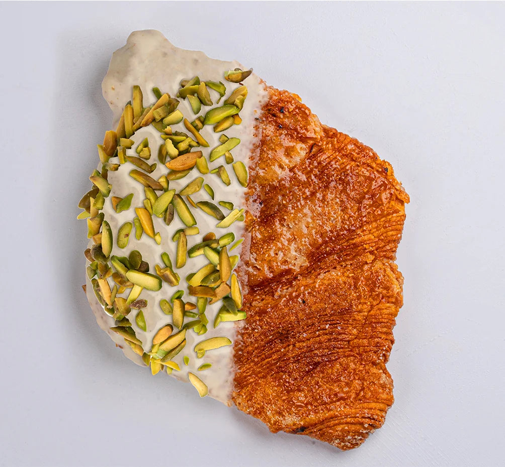 Andy Anand Sugar Free White Chocolate Pistachios Croissant 10 pcs - Hand rolled French butter Croissants