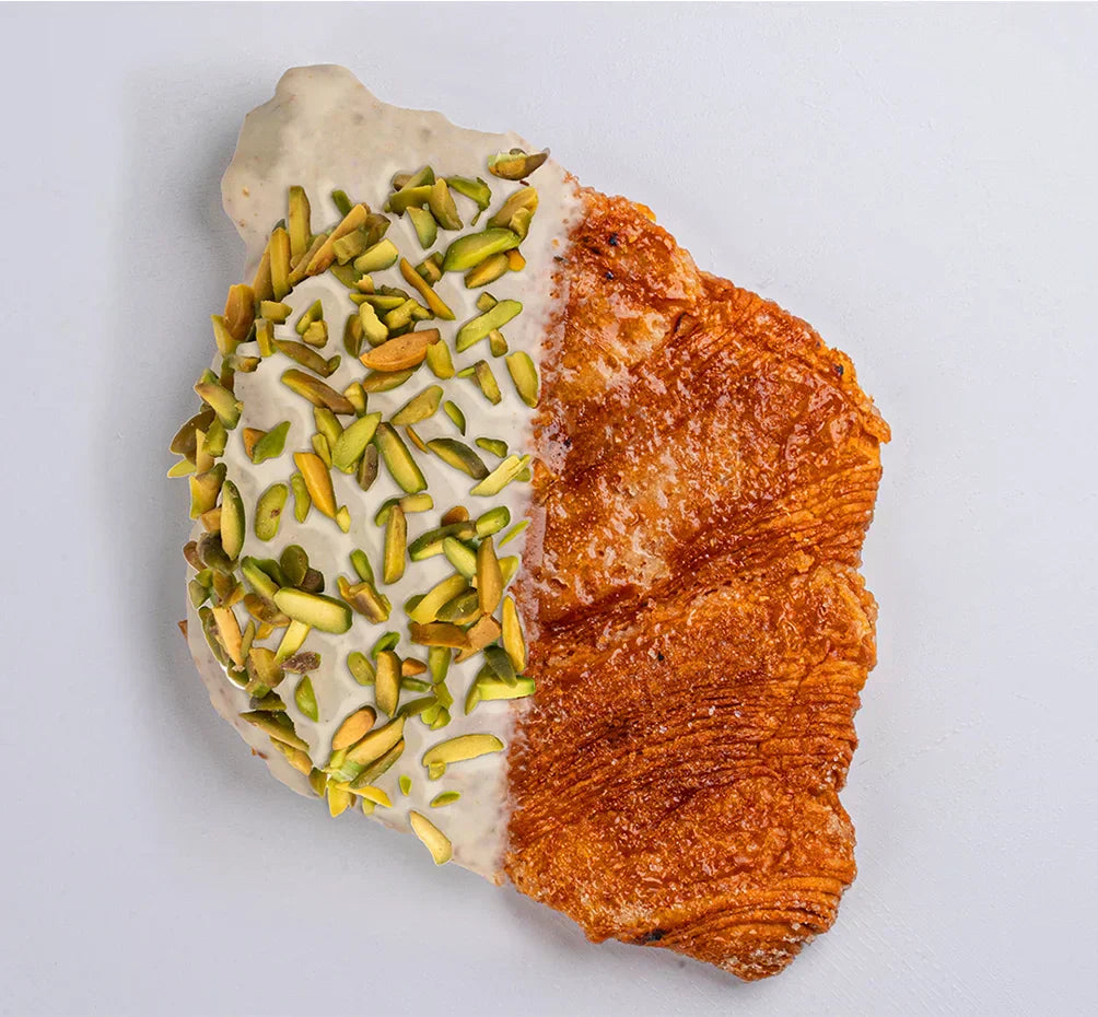 Sugar Free White Chocolate Pistachios Croissant cake Gourmet Delight