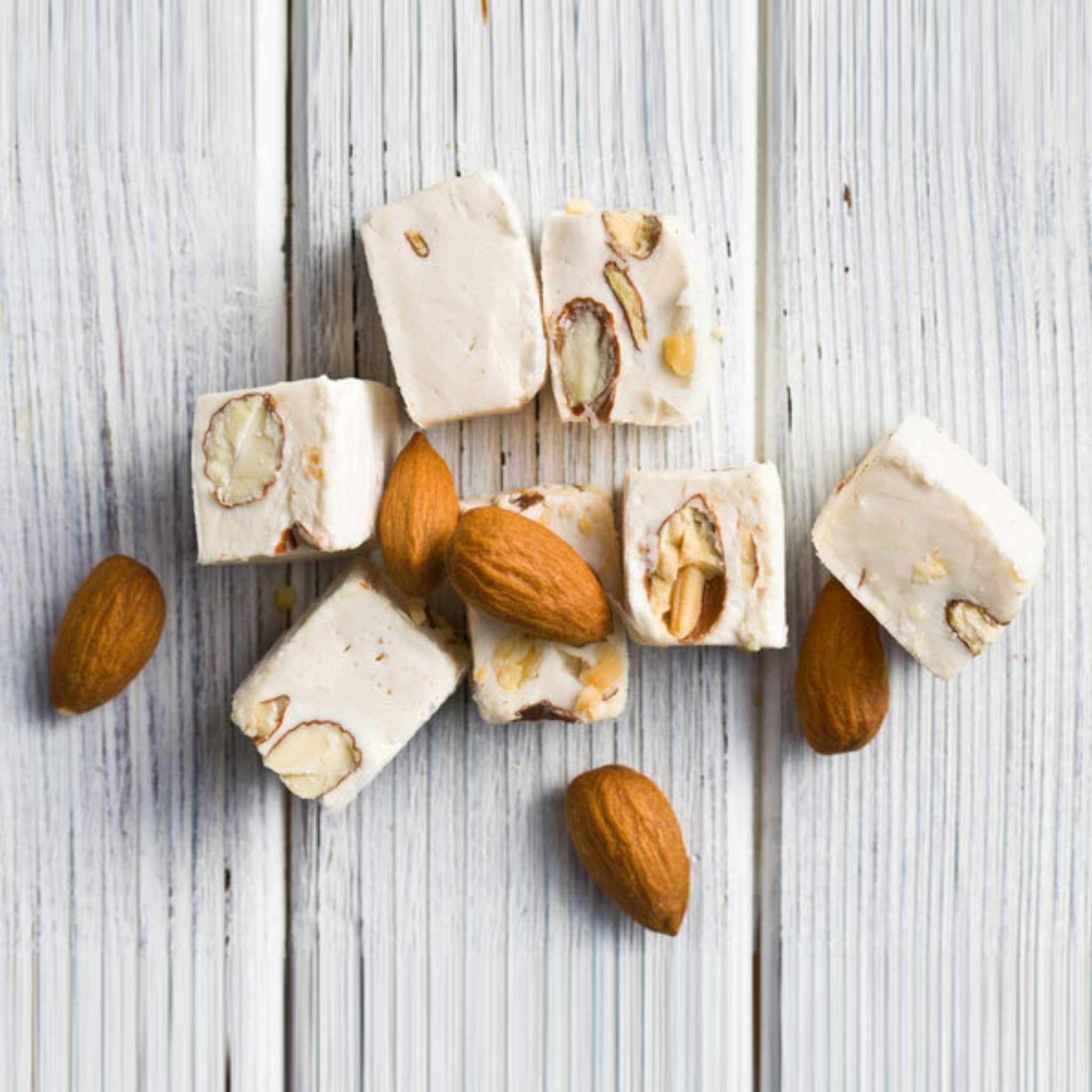Sugar Free Almond Nougat Soft and delicate bite-size sugar-free roasted almond nougat brittle by renowned Andy Anand Chocolates. All Products, Sugar Free Brittle, Soft Brittle Nougat, Brittle / Turron.