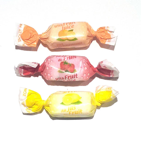 Andy Anand 35 pcs Sugar-Free Fruit Taffy Toffees trio of Strawberry-Orange-Lemon flavors - 7 oz - Andyanand