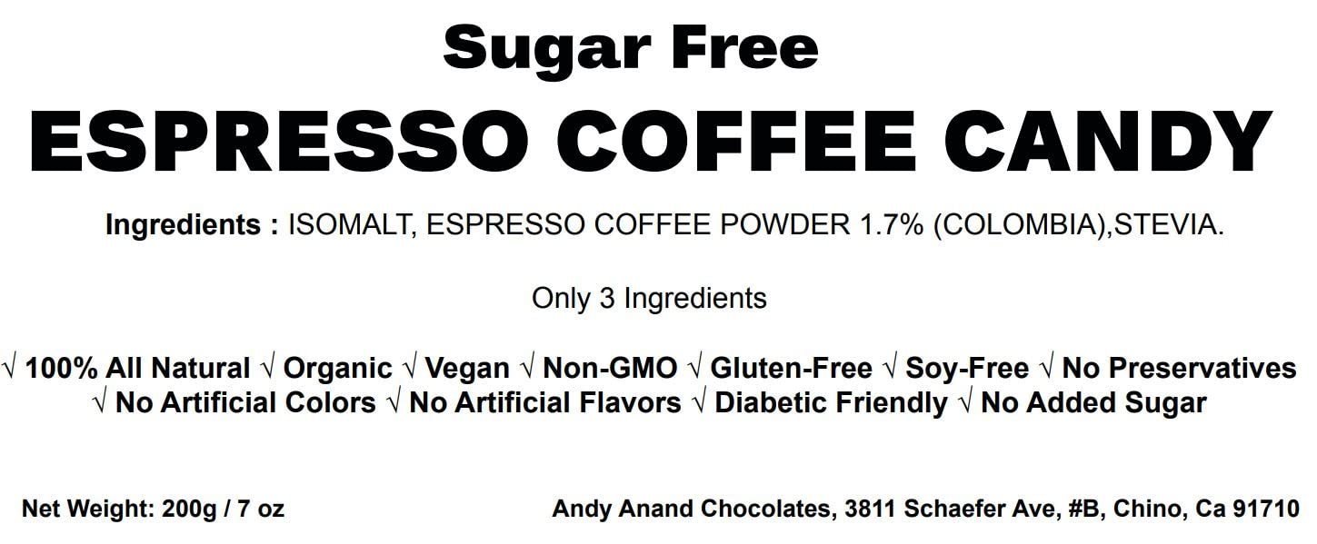 Sugar free Coffee Candy Stevia Sweetened