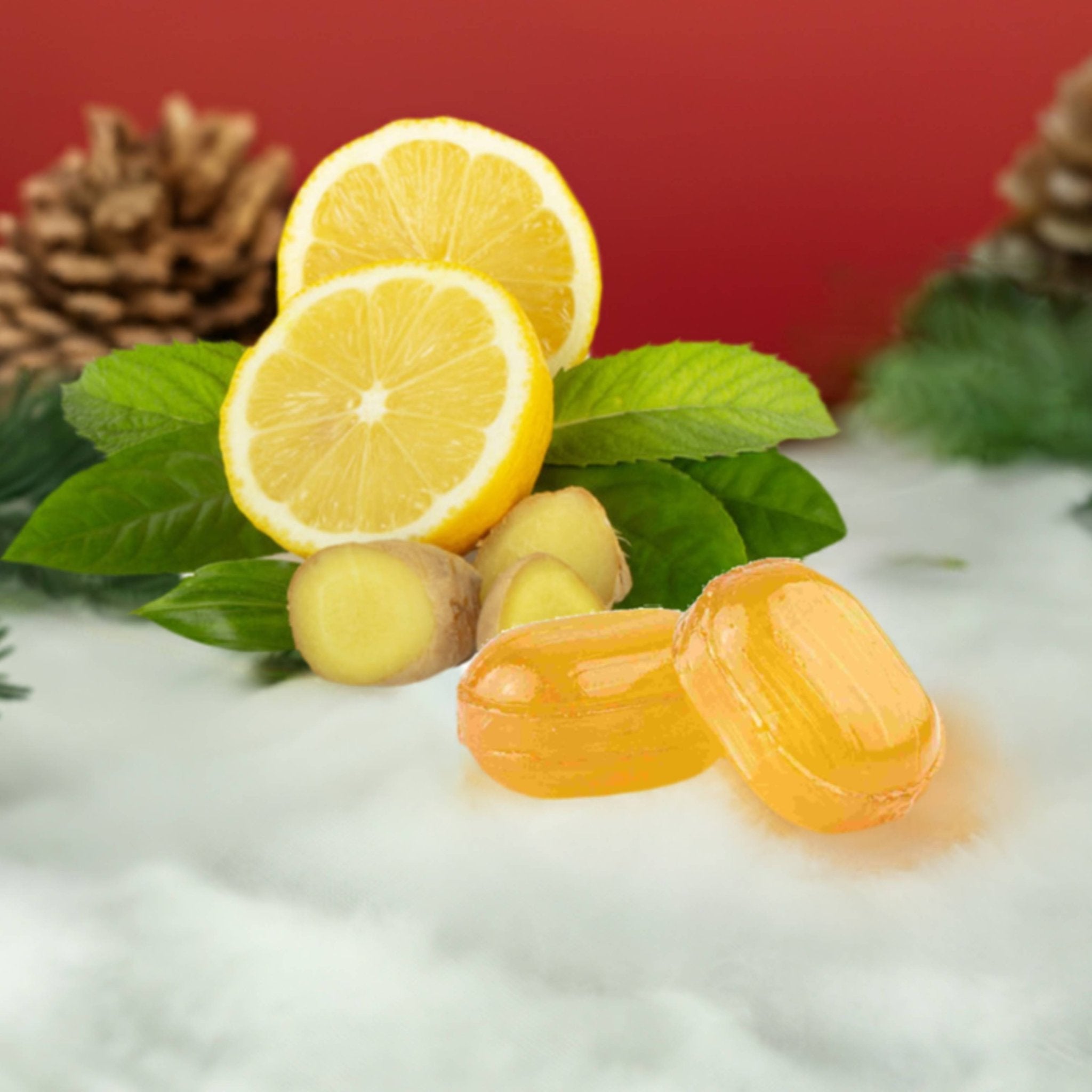 Sugar Free Ginger Menthol Candy Andy Anand 60 Pc Sugar-Free Ginger Menthol Propolis Candy with lemon essential oil, 4 powerful ingredients 7 oz - Andyanand