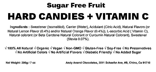 Sugar Free Fruit Candies Delectable sugar-free fruit hard candies with vitamin C, energy, detox, and antioxidants. Keto and diabetic-friendly.A Delicious and Healthy Treat 7 Oz - 2 Pack (Shipped Free)