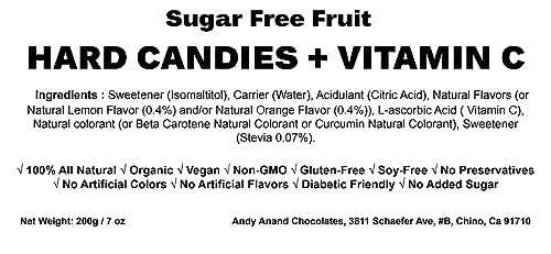 Andy Anand Chocolates Food & Beverages > Desserts & Sweets > Sugar Free Candy Andy Anand Sugar-Free Mixed Fruit Hard Candy, 80 pc, 7 oz – European Imported, Stevia Sweetened, Gluten-Free, Keto Diabetic-Friendly Gift Sugar-Free Mixed Fruit Hard Candy 80 pc | Nationwide