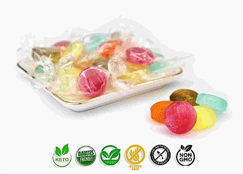 Sugar Free Fruit Candies Assortment of colorful sugar-free fruit hard candies with vitamins and antioxidants, keto and diabetic-friendly, gluten-free and vegan. Andy Anand Chocolates, All Products, Products.