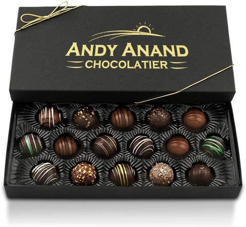 Andy Anand Artisan Dark Chocolate 24 Pc Handmade Truffles Delicious Decadent - Andyanand