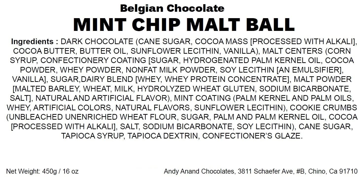 Belgian Chocolate Mint Chip Malt Balls