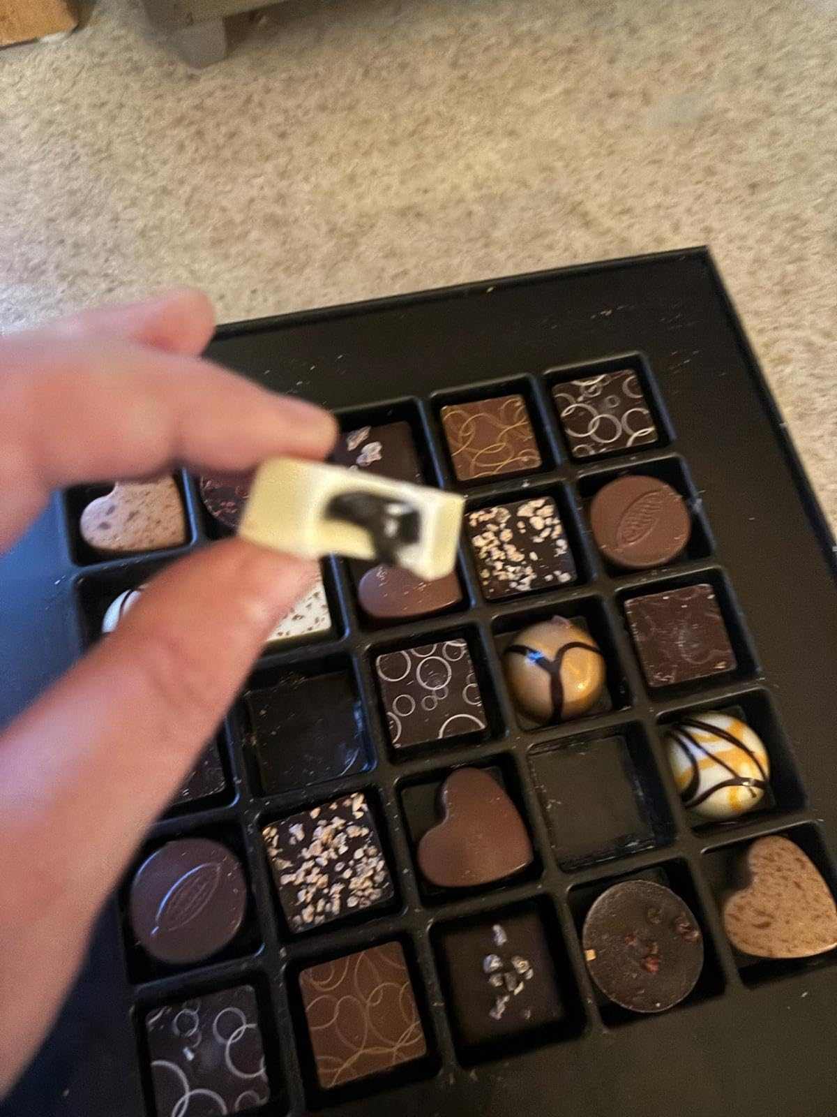 Andy Anand Belgian Chocolate Truffles Gift Box, Gourmet Bonbon Ganache Assortment (25 Pcs, 7.8 oz) Made with 60% Cocoa Butter