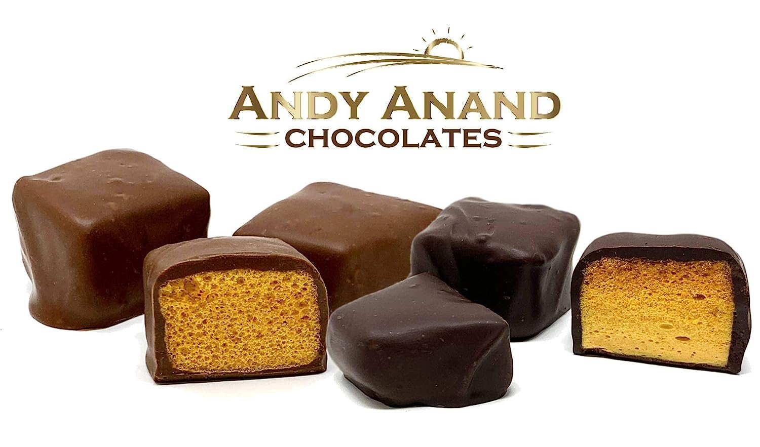 Andy Anand Chocolates Food & Beverages > Desserts & Sweets > Chocolate Andy Anand Belgian Milk Chocolate Honeycomb Sponge Candy, 1 lb – Handcrafted Gourmet Gift Box, Luxurious for Birthday & Special Occasions Belgian Honeycomb Chocolate 1 lb | Nationwide