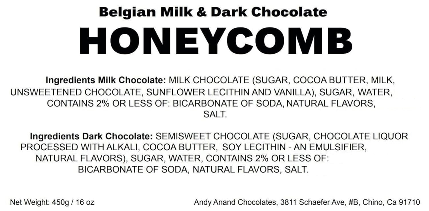 Honeycomb Milk & Dark Chocolate Honeycomb Sponge Milk & Dark Chocolate skillfully crafted with premium quality ingredients from Andy Anand Chocolates. A distinctive taste experience that is sure to delight the senses. Andy Anand Chocolates, All Products, Products - Dark Chocolate.