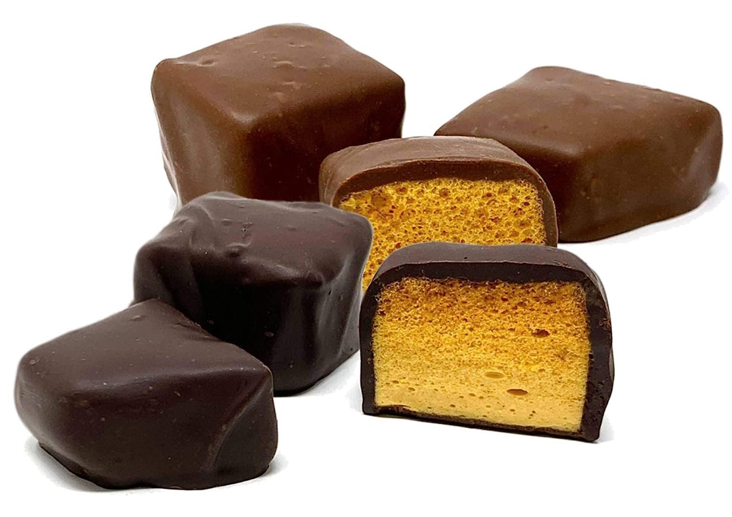Honeycomb Milk & Dark Chocolate Honeycomb Sponge Milk & Dark Chocolate candies, expertly crafted for a unique and premium taste. Andy Anand Chocolates, All Products, Products, Dark Chocolate