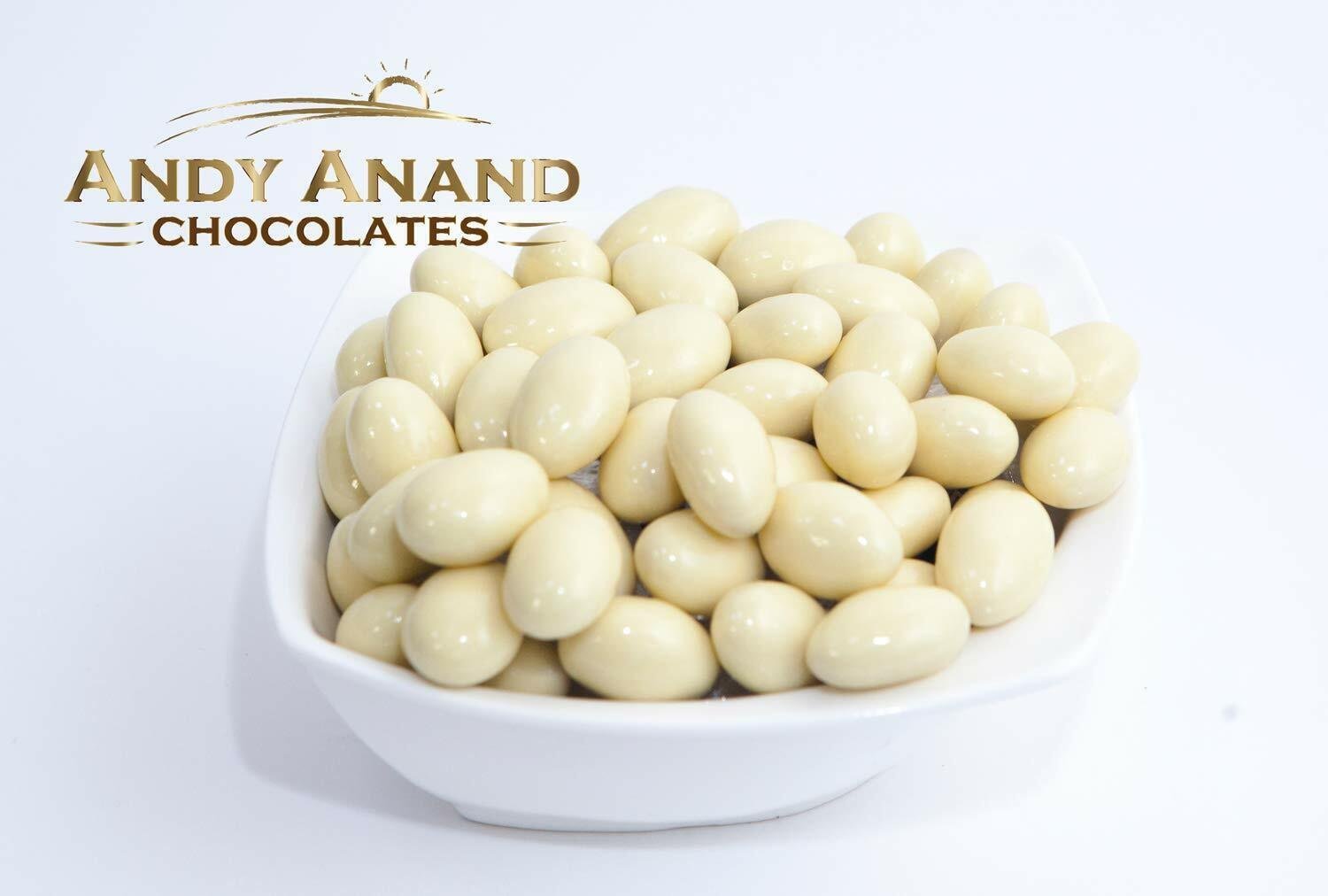 White Chocolate Coated Cranberries Premium Belgian white chocolate-coated cranberries in a gift basket, a delightful confection from Andy Anand Chocolates. Andy Anand All Products, Products, White Chocolate.