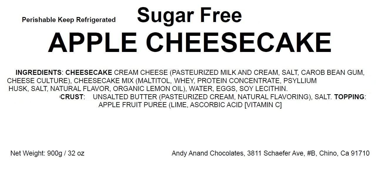 Andy Anand Chocolates Food & Beverages > Desserts & Sweets > Cakes > Gluten Free > Sugar-Free Cheesecakes Andy Anand Sugar-Free & Gluten-Free Apple Cheesecake, 9-Inch, 2 lb – Diabetic-Friendly, California Cream Cheese, Fresh Eggs & Vanilla Gift Sugar-Free Gluten-Free Apple Cheesecake | Nationwide