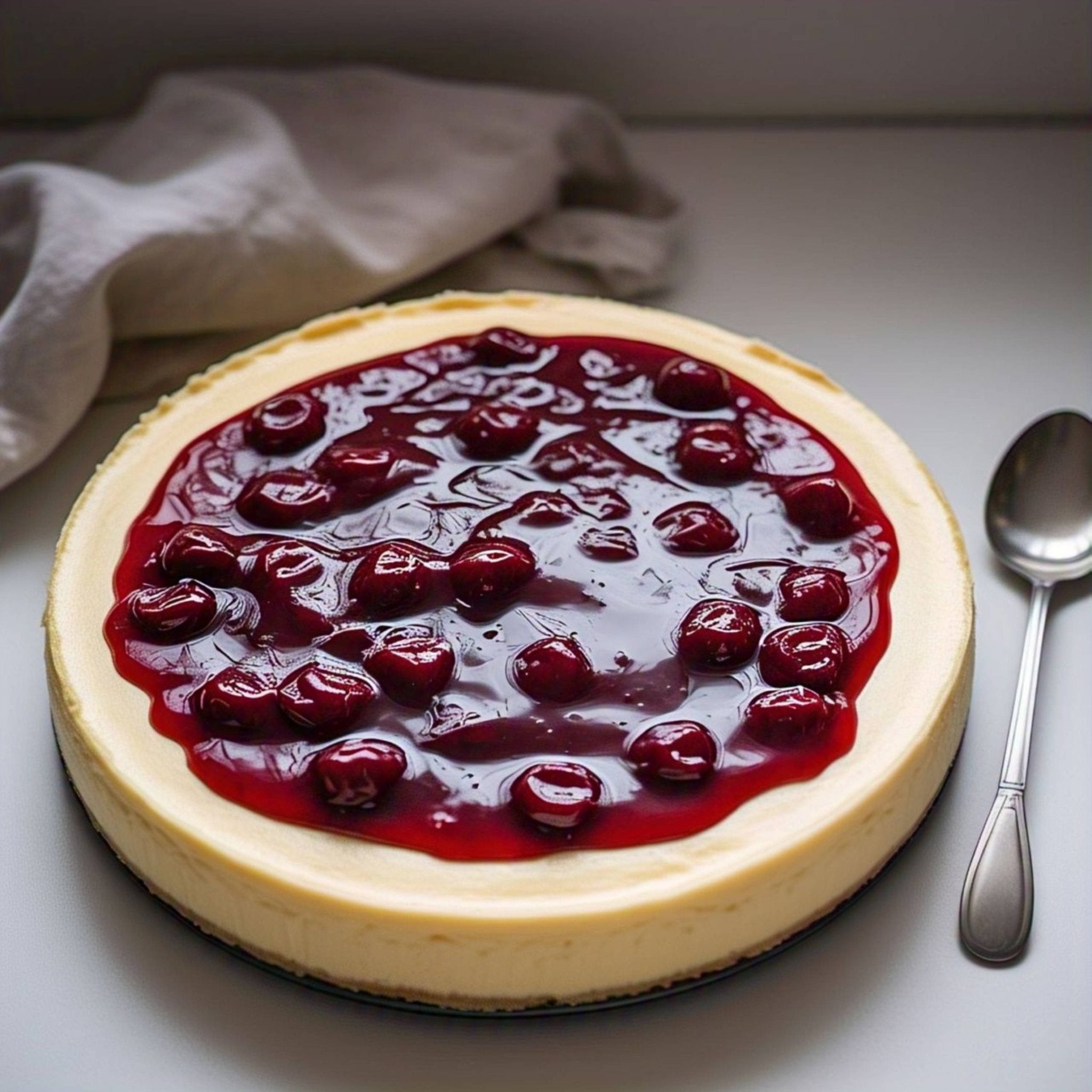 Andy Anand Delicious Sugar & Gluten Free Cherry Cheesecake 9"-3.4 lbs, Freshly Baked Delivery, Celebrations & Dessert Lovers