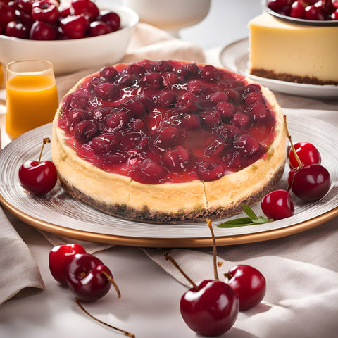 Andy Anand Delicious Gluten Free & Sugar Free Cherry Cheesecake 9"- Indulgence in Every Bite (3.4 lbs) - Andyanand