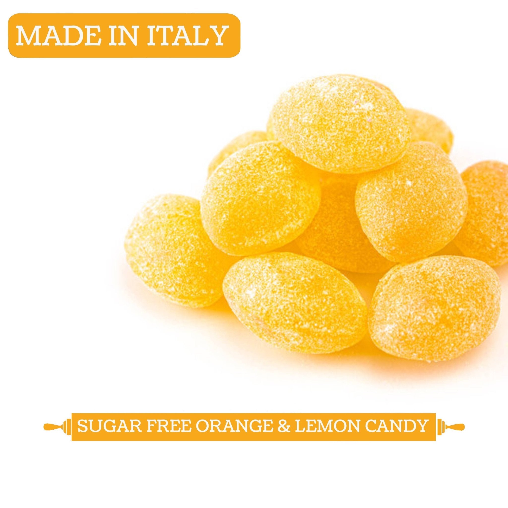 sugar free hard candy Andy Anand Delicious Sugar Free Fruity Orange & Lemon Flavors - 7 Oz, Stevia Candy for Diabetics Irresistible Taste - Andyanand