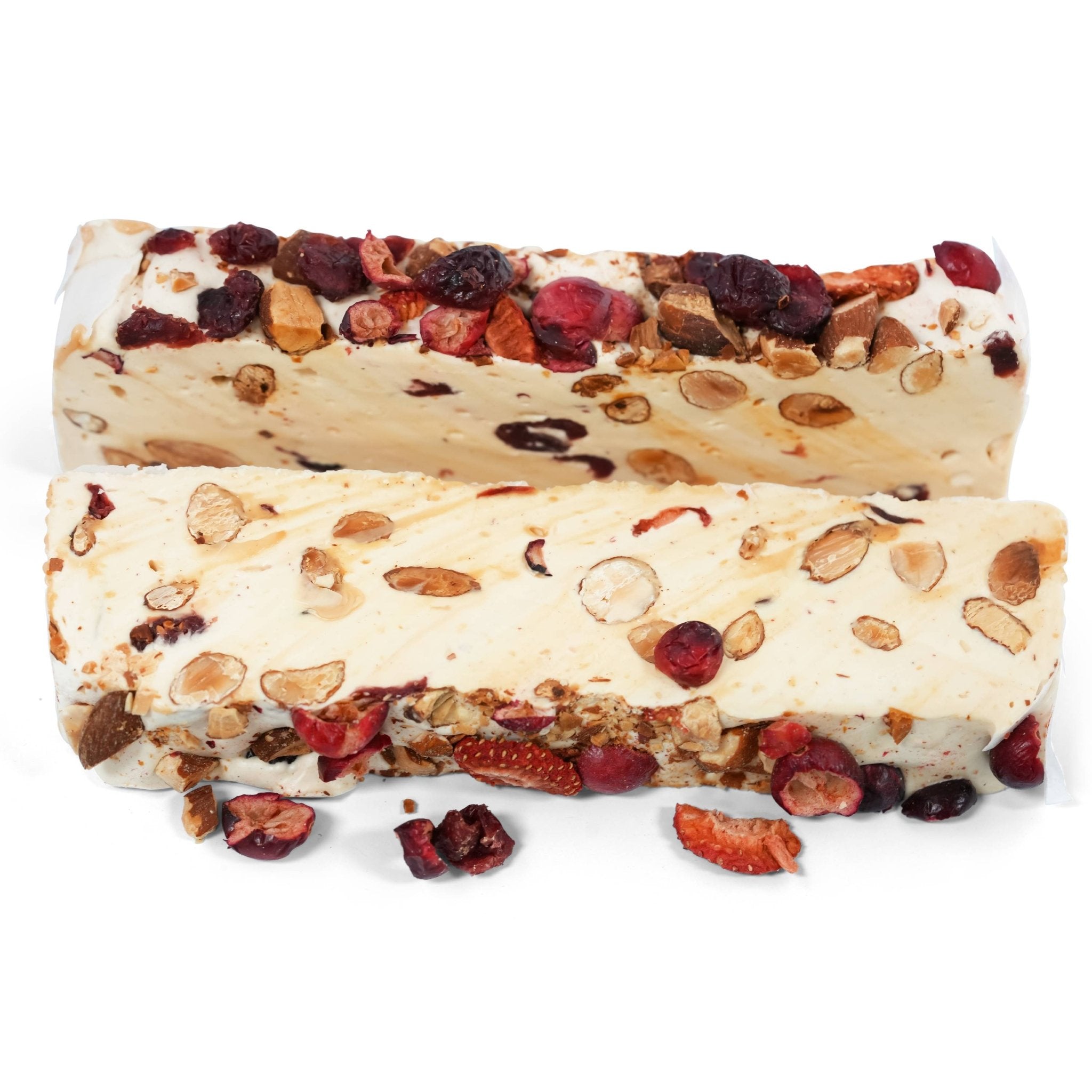 Andy Anand Chocolates Food & Beverages > Desserts & Sweets > Nougat Andy Anand Gluten-Free French Almond Nougat with Red Fruits & Wildflower Honey, 7 oz – Artisan European Confection, Birthday & Holiday Gift Red Fruit Almond Turron Nougat 7 oz | Nationwide