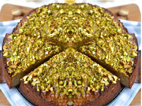 Andy Anand Deliciously Indulgent Sugar Free Caramel Pistachios Cake 9" - Experience the Richness of Cake (2.6 lbs) - Andyanand