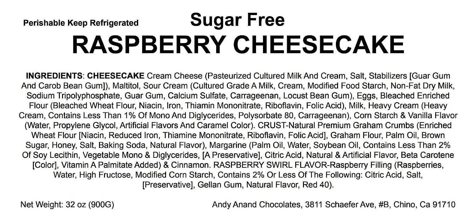 Sugar Free Raspberry Cheesecake Andy Anand Deliciously Indulgent Sugar-Free Raspberry Cheesecake - The Best Classic Baked Good (2 lbs) - Andyanand