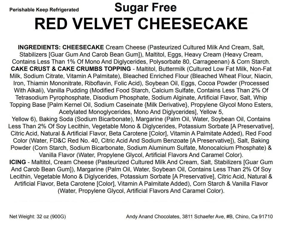 Sugar Free Red Velvet Cheesecake near me for delivery