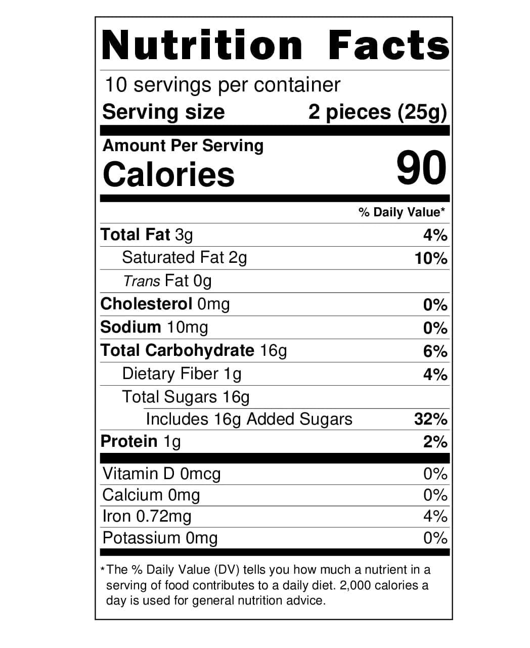 Nutrition page of Andy Anand vegan dark chocolate assortment, 18 pcs, 60% cocoa, wooden gift box.