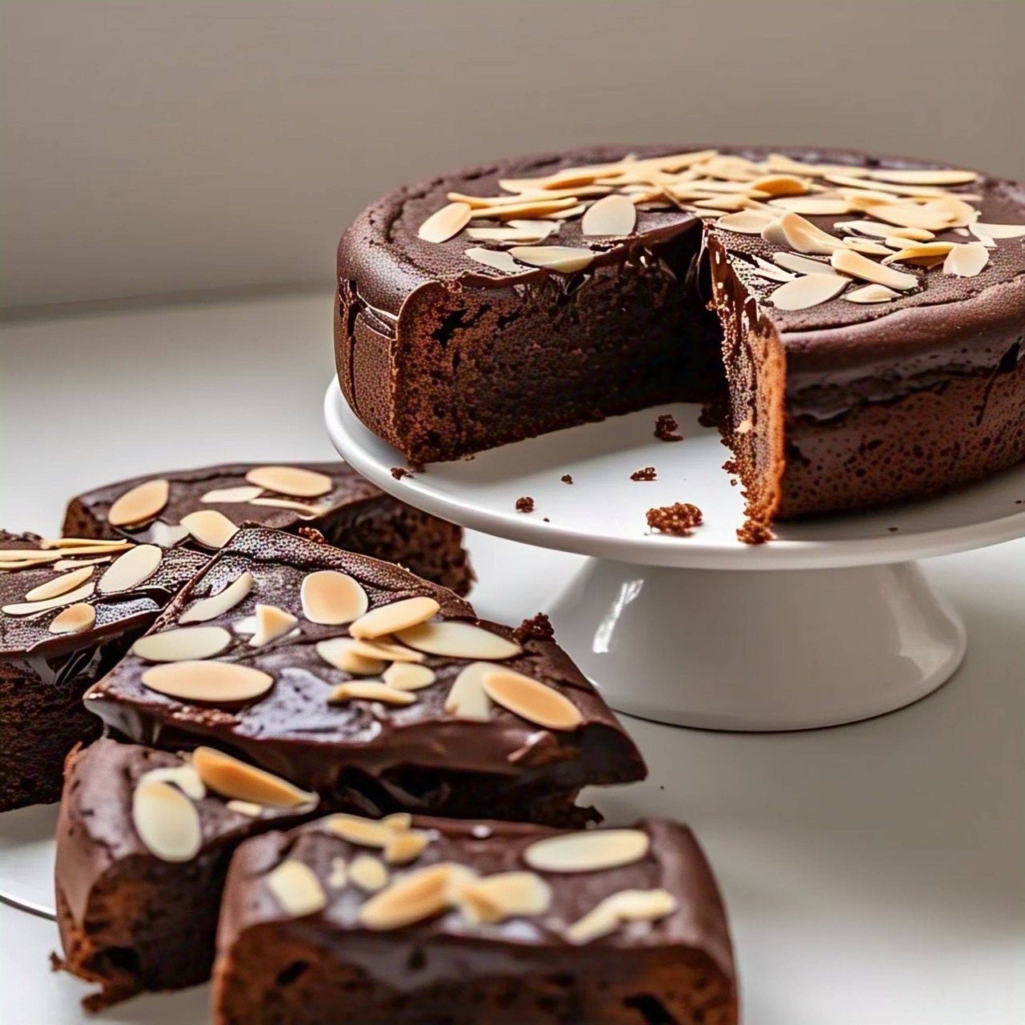 Andy Anand Chocolates Food & Beverages > Desserts & Sweets > Cakes > Sugar-Free Cakes Andy Anand Sugar-Free Chocolate Almond Cake, 9-Inch, 2.5 lb – Stevia Sweetened, Handcrafted, Diabetic-Friendly Birthday & Celebration Gift Sugar-Free Chocolate Almond Cake | Keto & Diabetic-Friendly