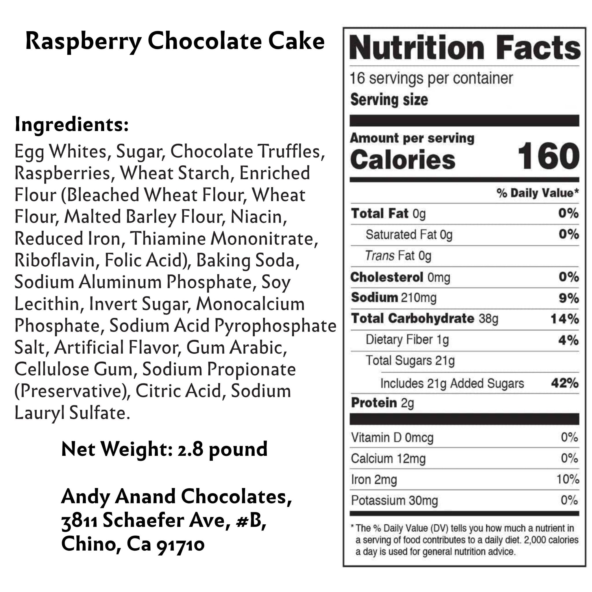 Chocolate Raspberry Truffle Cake Cake Chocolate Raspberry Truffle Cake with Real Chocolate Truffles - 2.8 lbs, Andy Anand Chocolates