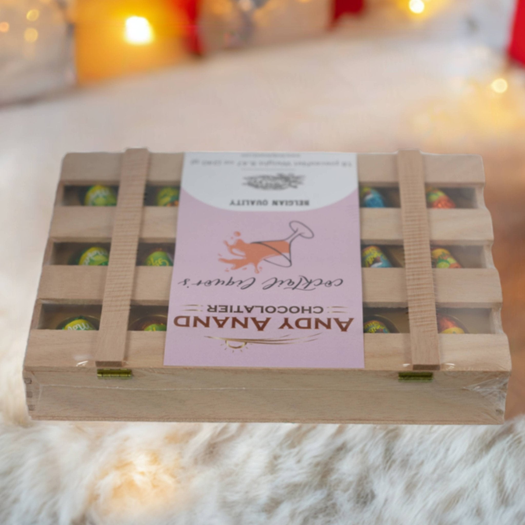 Andy Anand Chocolates Food & Beverages > Desserts & Sweets > Chocolate Andy Anand Cocktail-Flavored Vegan Dark Chocolates, 18 pc – Six Non-Alcoholic Flavors, 60% Cocoa Butter, Gluten-Free Birthday Gift Box Cocktail Vegan Dark Chocolates 18 pc | Nationwide