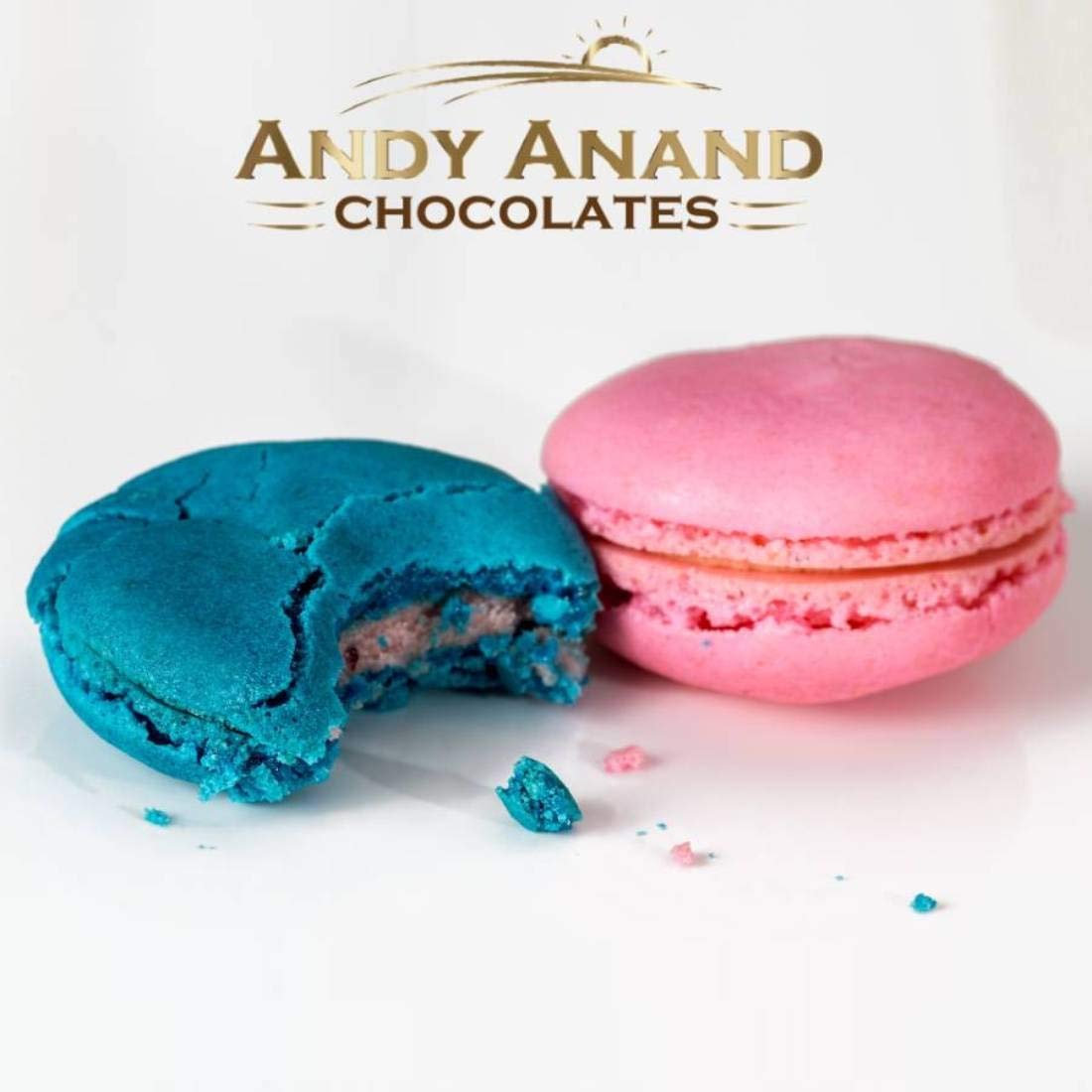 Delectable French macaron confections in assorted flavors, showcasing the artistry and quality of Andy Anand Chocolates' baked goods. Andy Anand Chocolates, All Products, Products, Pies, Fresh Baked Macaron.