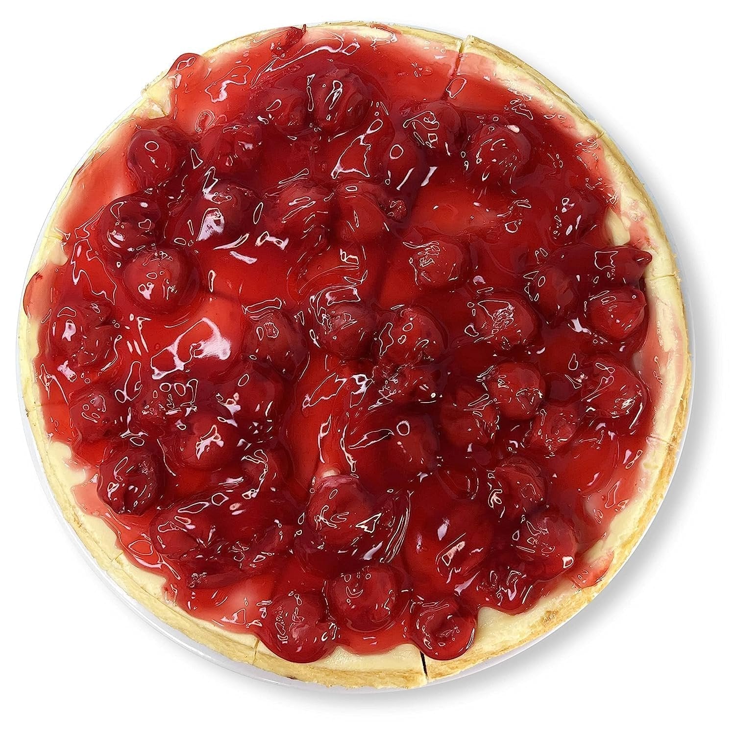 Andy Anand Freshly Baked traditional 9-inch cherry cheesecake with creamy filling and vibrant cherry topping