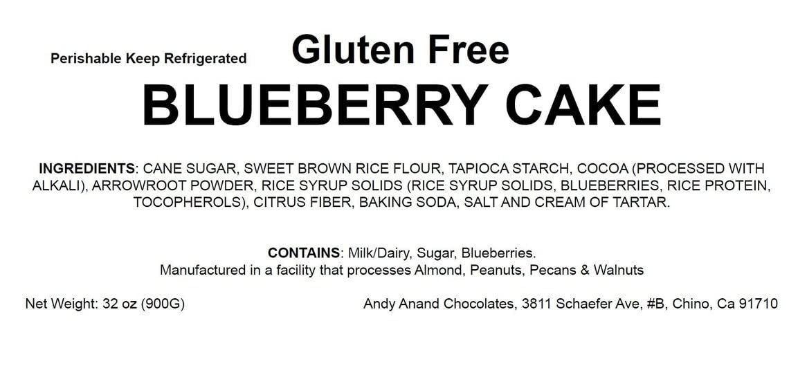 Gluten Free Blueberry Cake Mouthwatering gluten-free blueberry cake, perfect for dessert lovers. Crafted with premium ingredients, this delectable treat offers a burst of flavor in every bite. Andy Anand Chocolates, All Products, Products, Gluten Free Cheesecake & Cake.