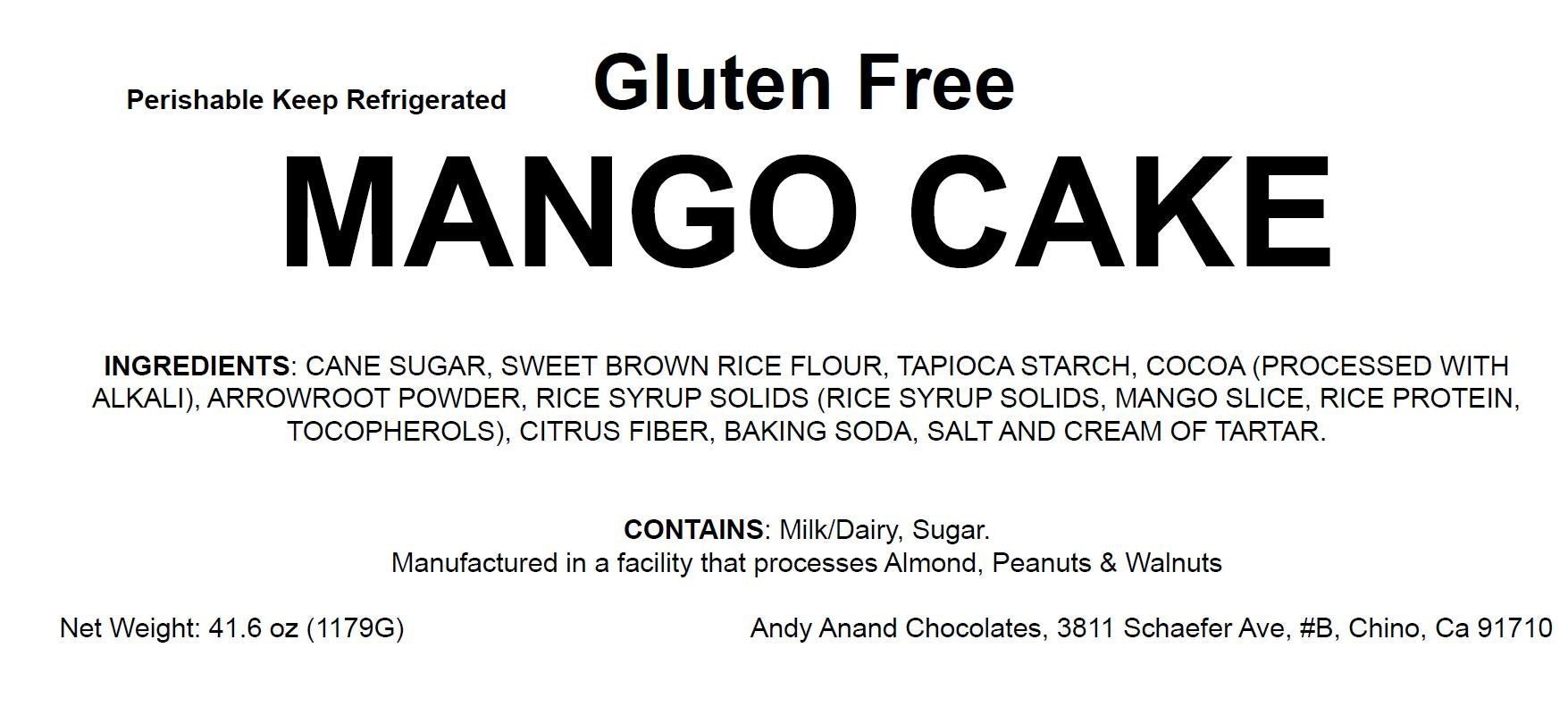Andy Anand Chocolates Food & Beverages > Desserts & Sweets > Cakes > Gluten-Free Cakes Andy Anand Gluten-Free Mango Cake, 9-Inch, 2.6 lb – Fresh, Gourmet, All-Natural, No Preservatives, Handcrafted Birthday Gift Box Celebration Gluten-Free Mango Cake 2.6 lb | Nationwide
