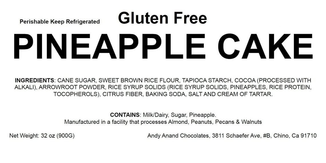 Gluten Free Pineapple Cake Delectable gluten-free pineapple cake, crafted with premium ingredients for a moist, flavorful treat. Andy Anand Chocolates, All Products, Products, Gluten Free Cheesecake & Cake
