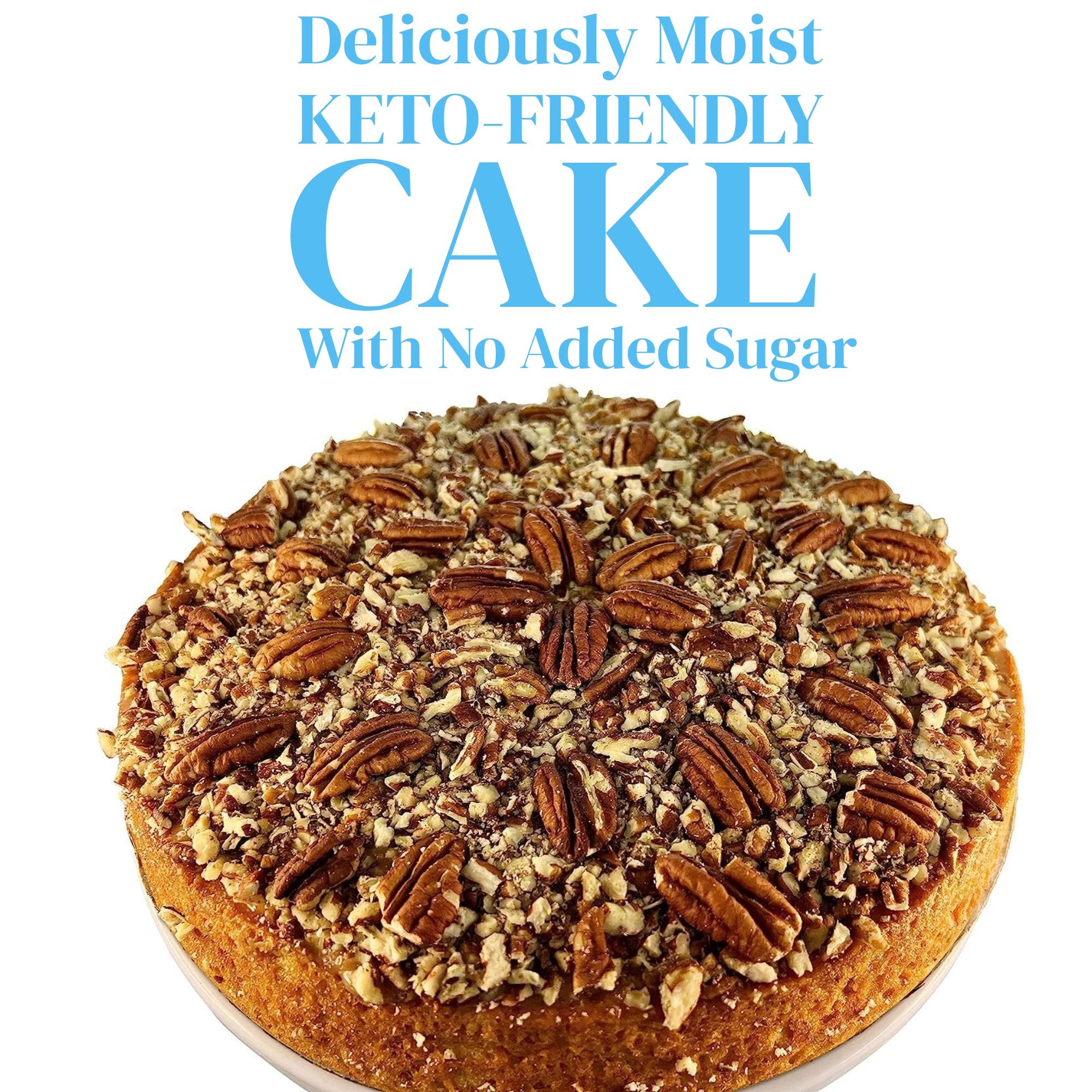 Sugar Free Gluten Free Caramel Pecan Cake Delicious keto-friendly caramel pecan cake with wholesome ingredients, no added sugar, and a melt-in-your-mouth texture. Andy Anand Chocolates, All Products, Products, Sugar Free Cake, Keto Cakes