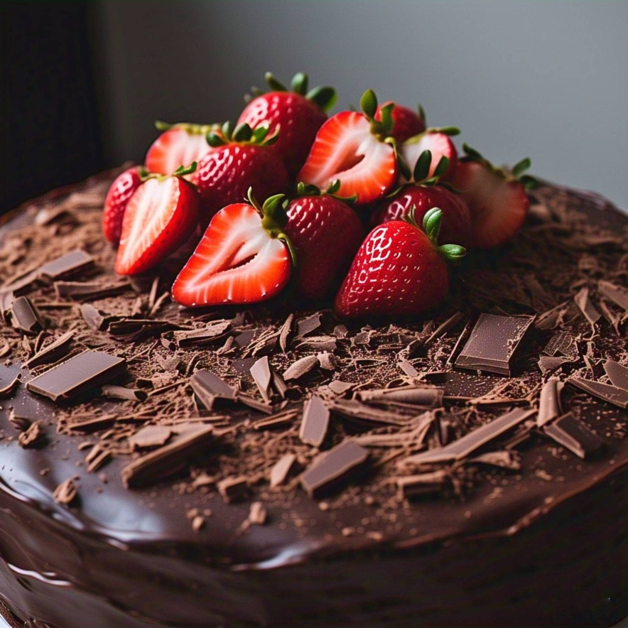 Gluten Free Chocolate Strawberry Cake Andy Anand Keto Fresh Baked Gourmet Chocolate Strawberry Cake 9" - No Added Sugar For Diabetic Cake - Perfect for keto dessert lovers (2 lbs) - Andyanand