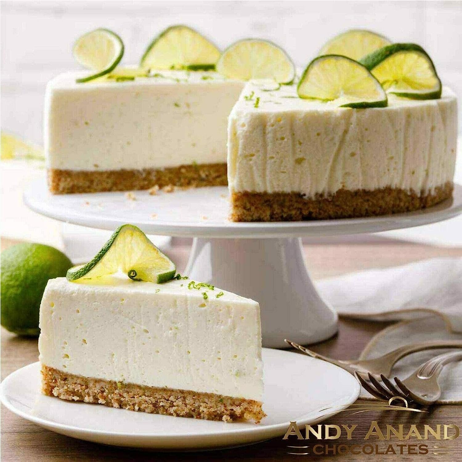 Andy Anand Chocolates Food & Beverages > Desserts & Sweets > Bakery > Cheesecake Andy Anand Key Lime Cheesecake, 9-Inch, 2 lb – Creamy Citrus Dessert, Real California Cream Cheese, Fresh Eggs, Birthday & Celebration Gift Key Lime Cheesecake 9 inch | Hand-Baked, Nationwide