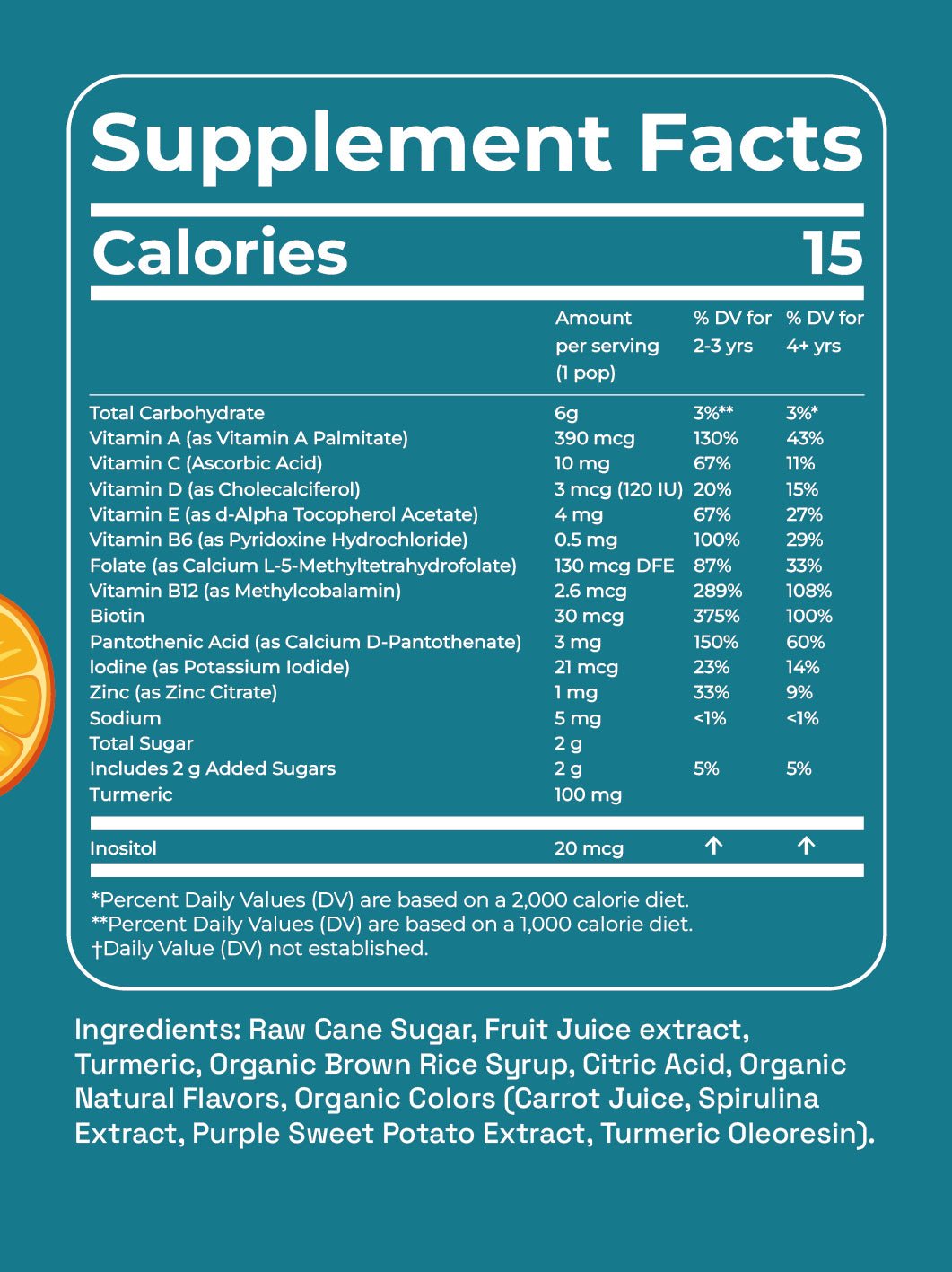 Low Calorie Lollipops with Multi Vitamins kids vitamins snacks