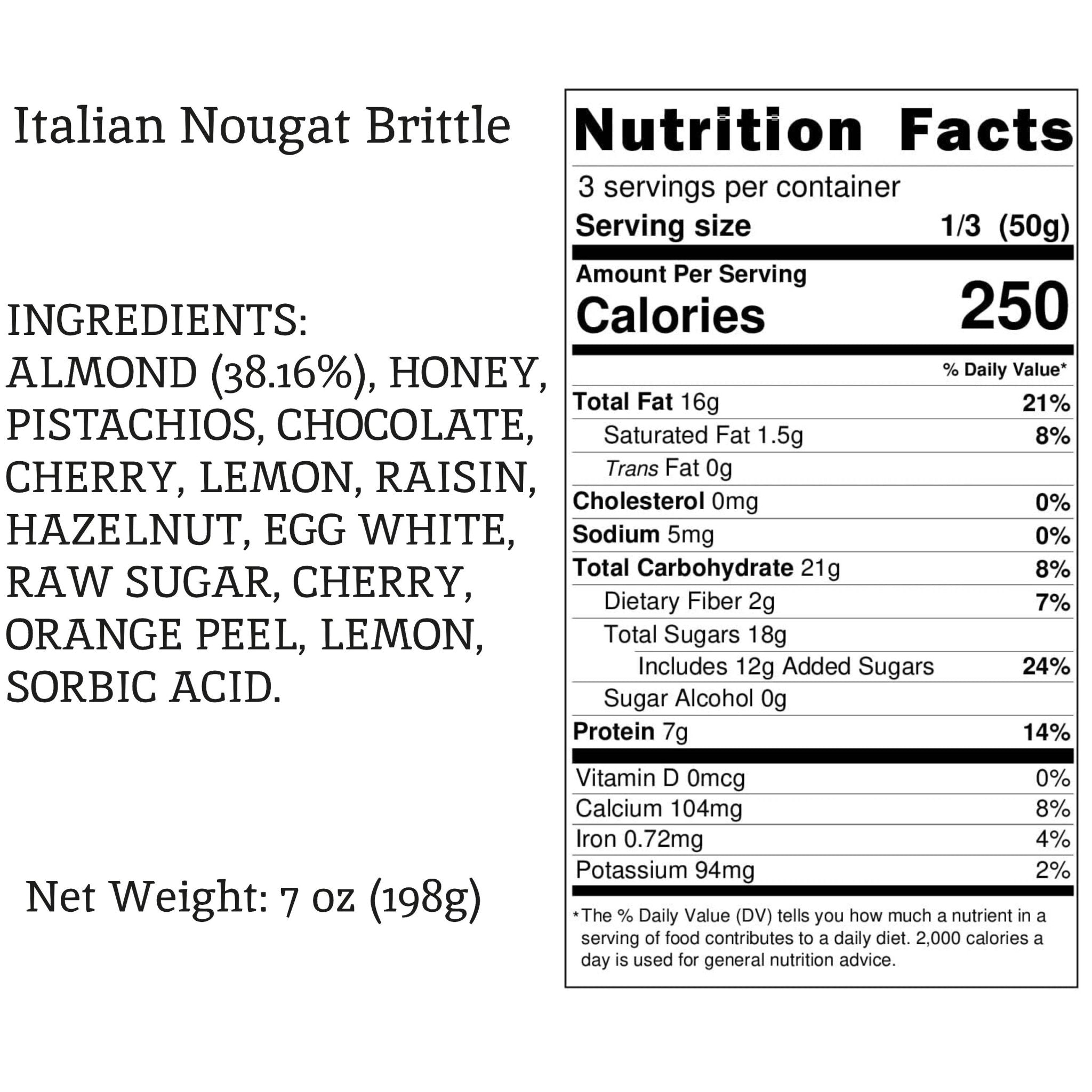 Italian Nougat Brittle Italian Nougat Italian Delicacies imported from Italy.